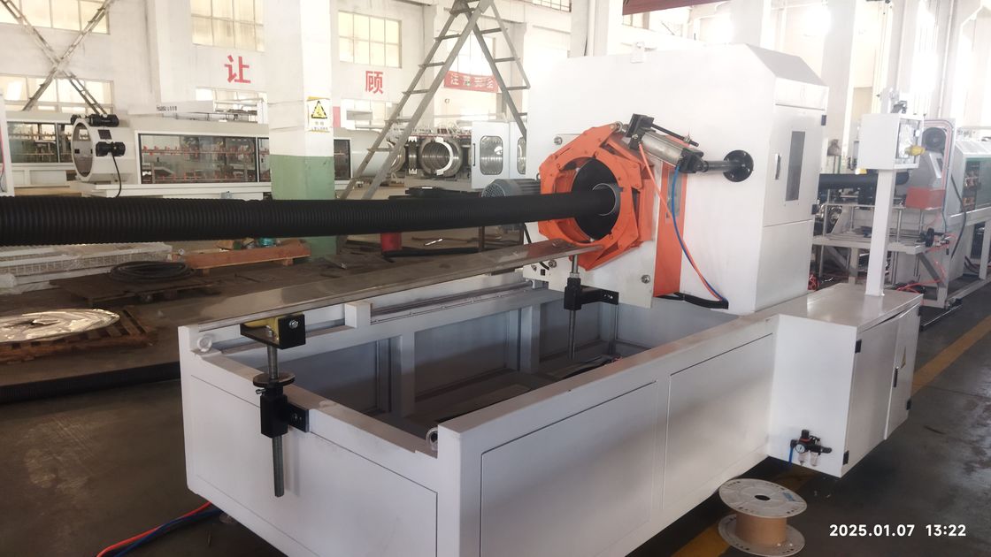 지멘스 PLC 및 250-1000kg/h 용량의 내구성이 뛰어난 파이프용 컴퓨터화된 이중벽 골판지 파이프 압출 라인