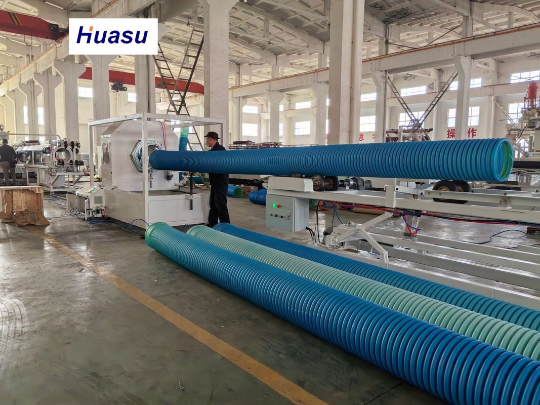 32-1600mm 파이프 직경 이중층 나선형 공압출 골판관 압출 라인 (Siemens PLC 시스템 포함)