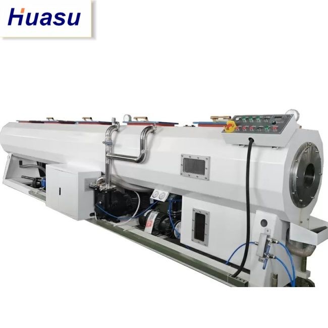 이중 벽 류류 파이프 추출 라인 32-1600mm 절단 지름 범위와 시멘스 PLC 기술을 특징으로 하는 물 냉각 과정