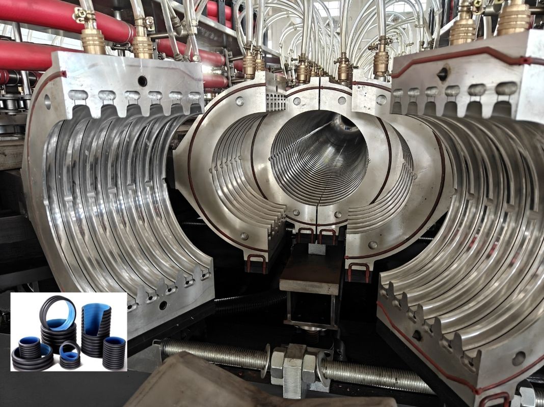 63mm 최소 직경 및 자동 공급 기능의 이중벽 골판관 압출 라인