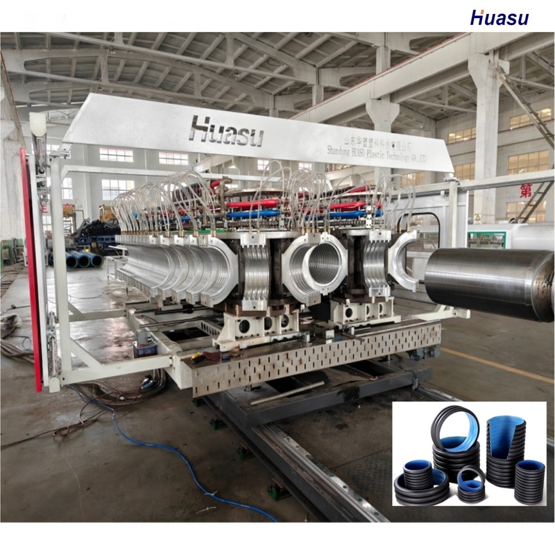 Double Wall Corrugated Pipe Extrusion Line with 1 Year Warranty 6m Or Customized Pipe Length and Water Cooling System