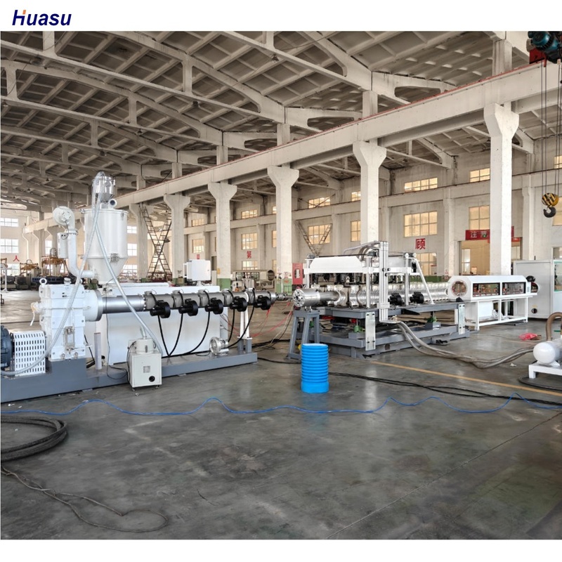 38CrMoAlA 배럴 재질의 자동 단일벽 골판지 파이프 압출 라인, 75-250mm 파이프, 15m/min 생산 속도