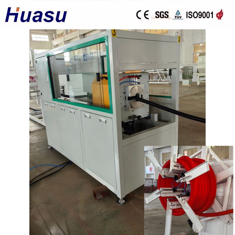 32mm - 1600mm 파이프 ID 및 공기 물 냉각 옵션을위한 PLC 제어 터치 스크린 인터페이스를 가진 HDPE 코러브 파이프 공장