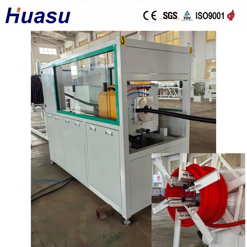 PLC 제어 원격 골판지 파이프 압출 라인 (32mm-1600mm 직경 범위, 케이블 보호용 단일 스크류 압출기 포함)