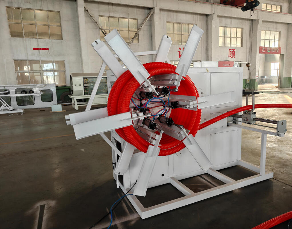 지멘스 브랜드 전기 부품과 100kg/h - 2000kg/h 생산 능력을 갖춘 압력 수냉식 이중벽 골판지 파이프 압출 라인