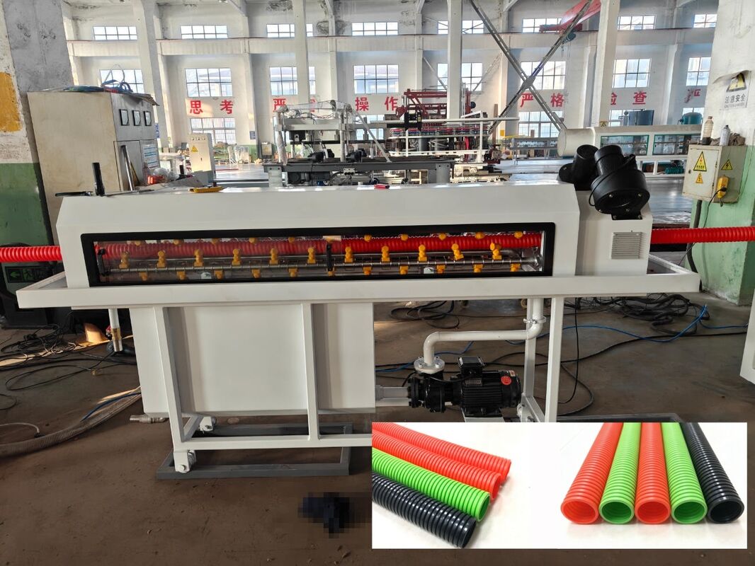 지멘스 모터 구동 단일 벽 골판지 파이프 압출 라인, 딥 스크류 채널 구조 및 전기 가열