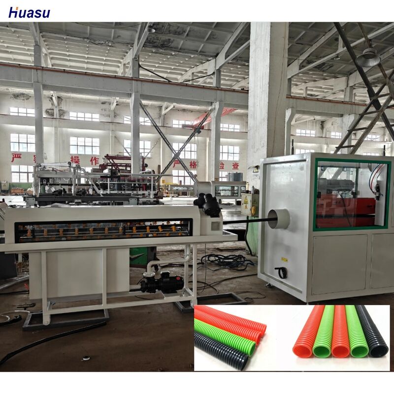 Siemens Schneider 메인 전기, 38CrMoAlA 배럴 재질, PLC 원격 제어를 갖춘 단벽 골판 파이프 압출 라인