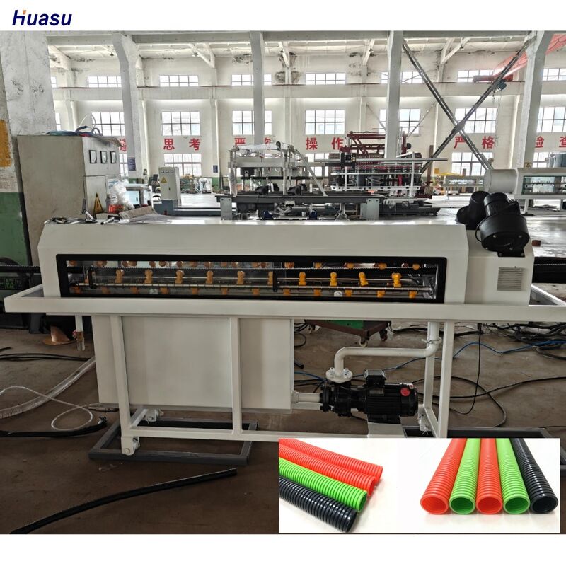PLC 원격 제어 및 Siemens Schneider Electric을 갖춘 단일벽 골판 파이프 압출 라인 (내구성 있는 파이프 제조용)