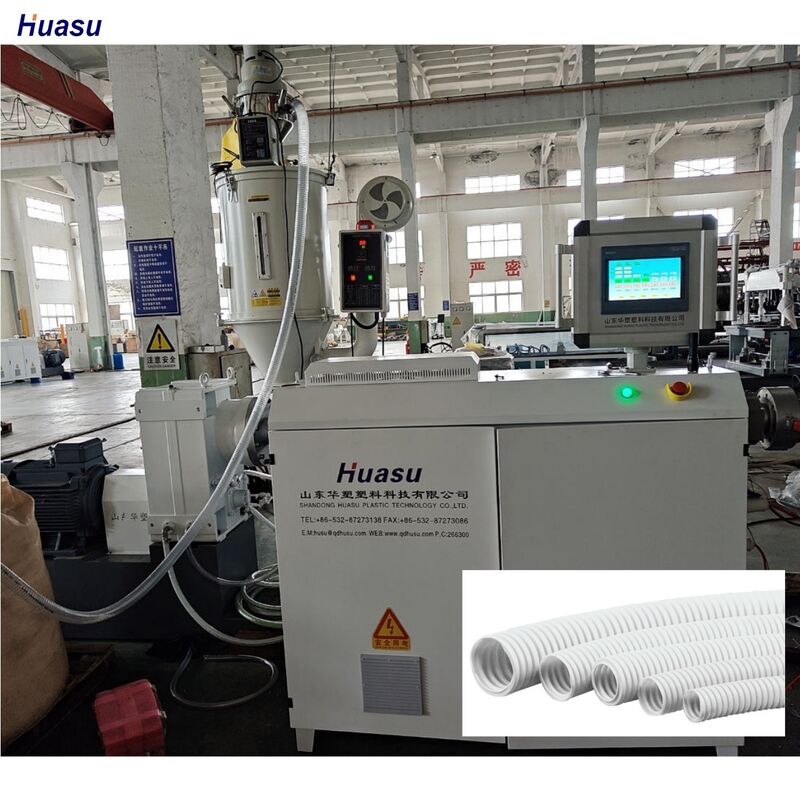 PLC 제어 파이프 생산을 위한 HDPE 및 회전 폼 타입 코러거이터를 포함하는 단일 벽 코러게이트 파이프 추출 라인