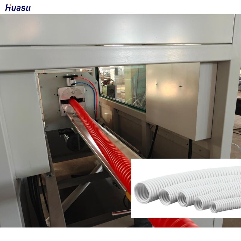 PLC 원격 제어 단일 벽 골판 파이프 압출 라인 압출기 (생산용 Omron 릴레이 장착)