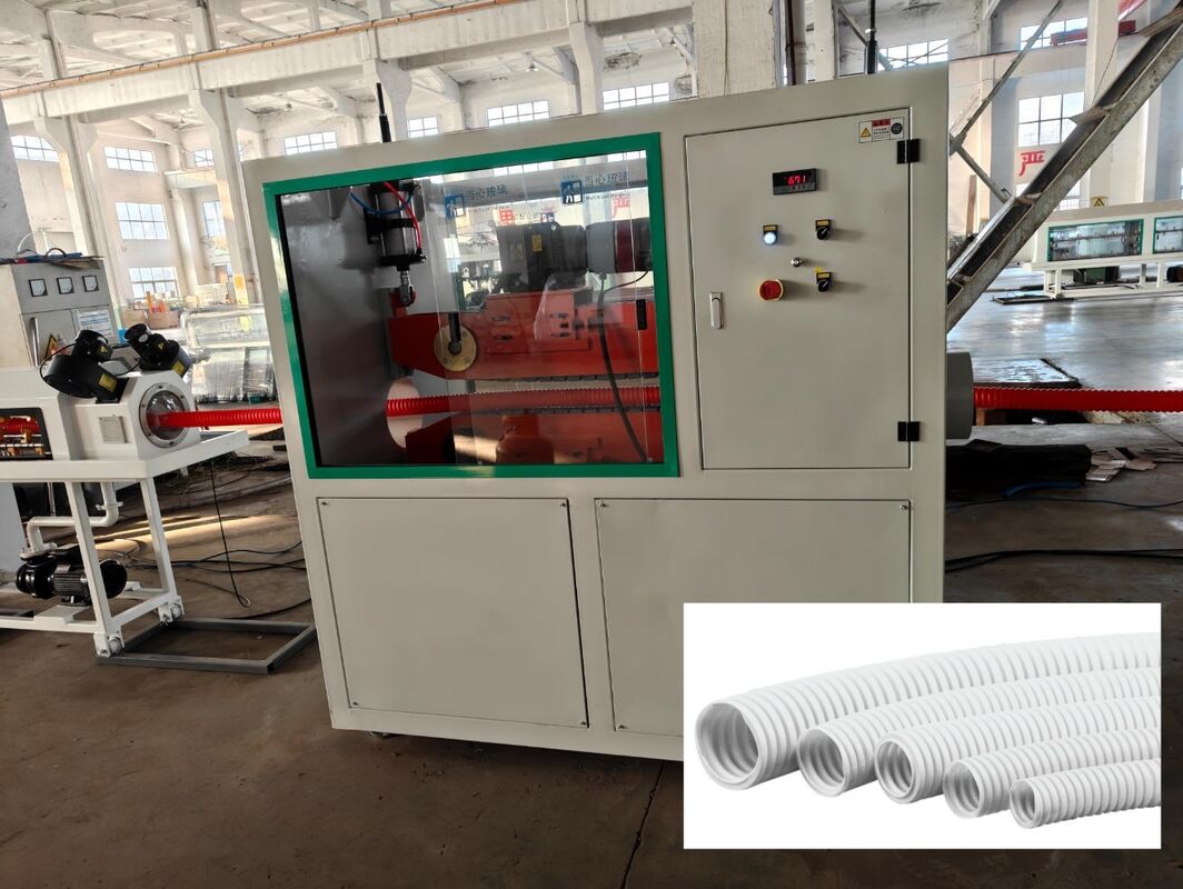 PLC 원격 제어 단일 벽 골판 파이프 압출 라인 압출기 (생산용 Omron 릴레이 장착)