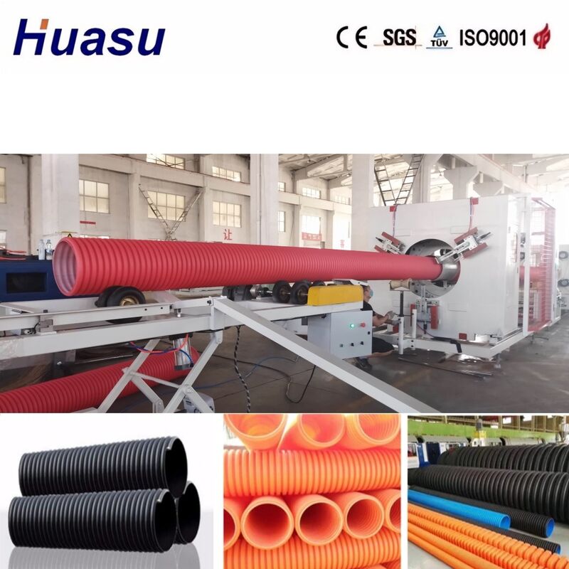 PLC Control Double Wall Corrugated Pipe Extrusion Line with 100-3000kg/h Output Capacity and Siemens Brand Electrical Parts