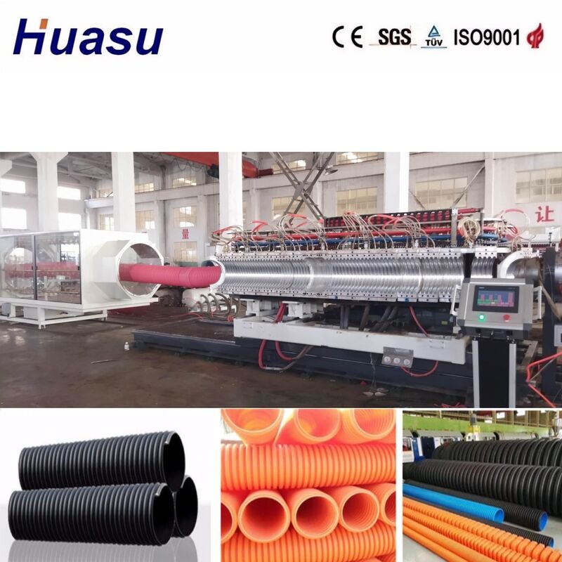 PLC Controlled Double Wall Corrugated Pipe Extrusion Line for 32mm-1600mm Pipe Diameter with High Productivity
