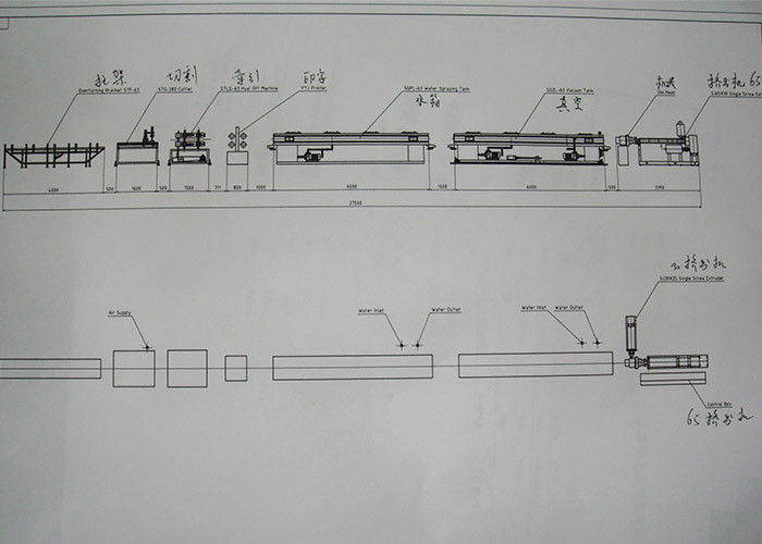 200MM-400MM PVC 단 하나 벽 물결 모양 관 기계 생산 라인