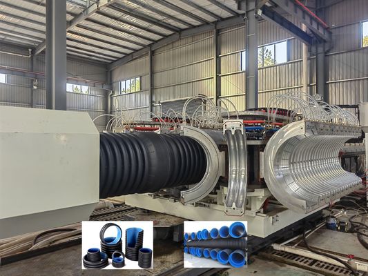 High Speed Double Wall Corrugated Pipe Extrusion Line with PE/PP Particle Materials and Single Screw Extruder