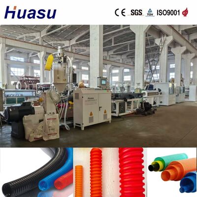 Single Wall Corrugated Pipe Extrusion Line with 200-2000kg/h Production Capacity, 32mm-1600mm Pipe Diameter Range, and PLC Control System